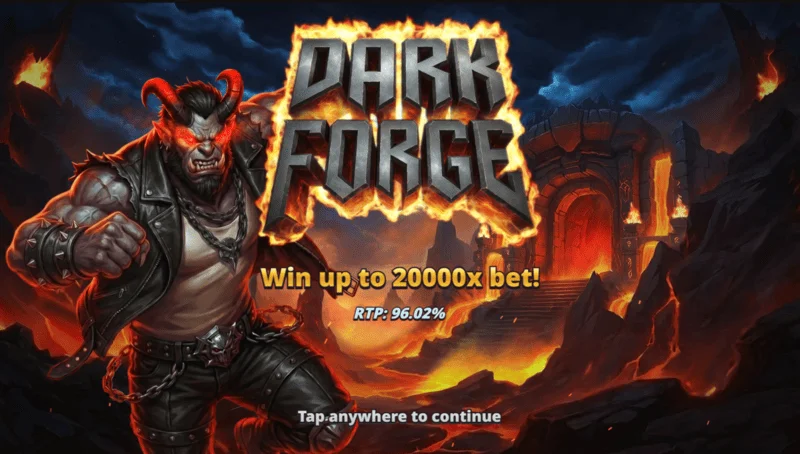 Dark Forge - početni izbornik s temom paklene kovačnice